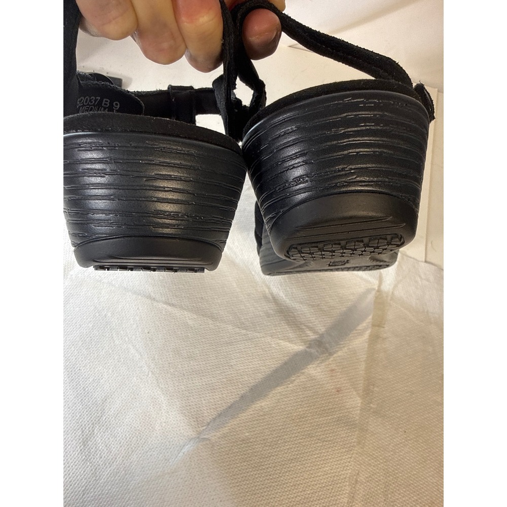 Orthofeet Black Orthopedic Comfort Wedge Sandals Womens 9 Medium 62037 B9 - Picture 7 of 10